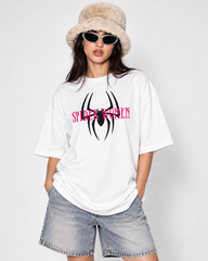 Women's Spider Women Oversized T-Shirt - White - 180 GSM Regular Fit