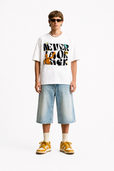 Never Look Back – Graphic Statement Tee - Classic White