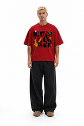 Never Look Back – Graphic Statement Tee - Red