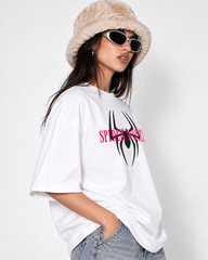 Women's Spider Women Oversized T-Shirt - White - 180 GSM Regular Fit