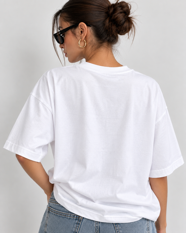 Women’s “Lana Del Rey” Relaxed Fit White Oversized T-Shirt – 180 GSM