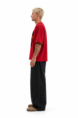 Never Look Back – Graphic Statement Tee - Red
