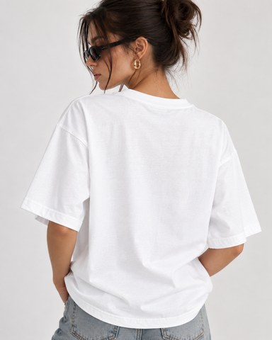 Women’s “I See God Everywhere Relaxed Fit White Oversized T-Shirt – 180 GSM