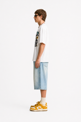 Never Look Back – Graphic Statement Tee - Classic White