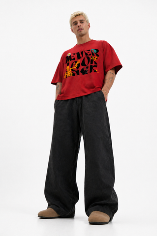 Never Look Back – Graphic Statement Tee - Red