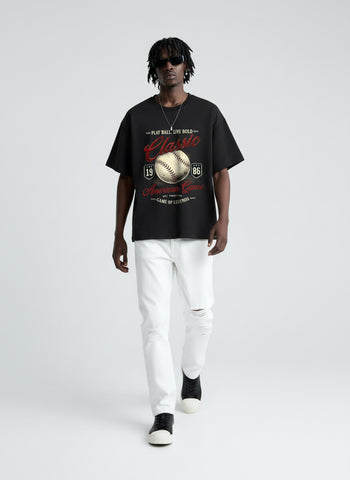 Classic American Game Oversized T-Shirt – Black
